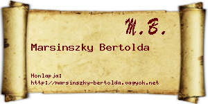 Marsinszky Bertolda névjegykártya